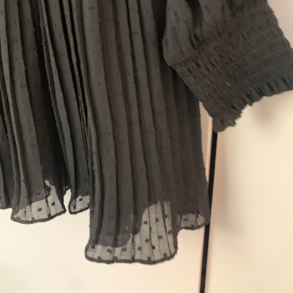 Zara Black Swiss Dot Jumpsuit Pleated Dress - Picture 10 of 16